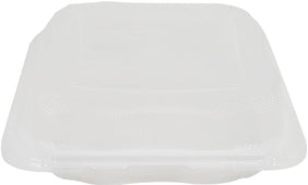 Genpak Clover Hinged Container XL Clear 9.25x9.65x3-3 Comp. CLX399 Genpak Clover Hinged Container XL Clear 9.25x9.65x3-3 Comp. CLX399