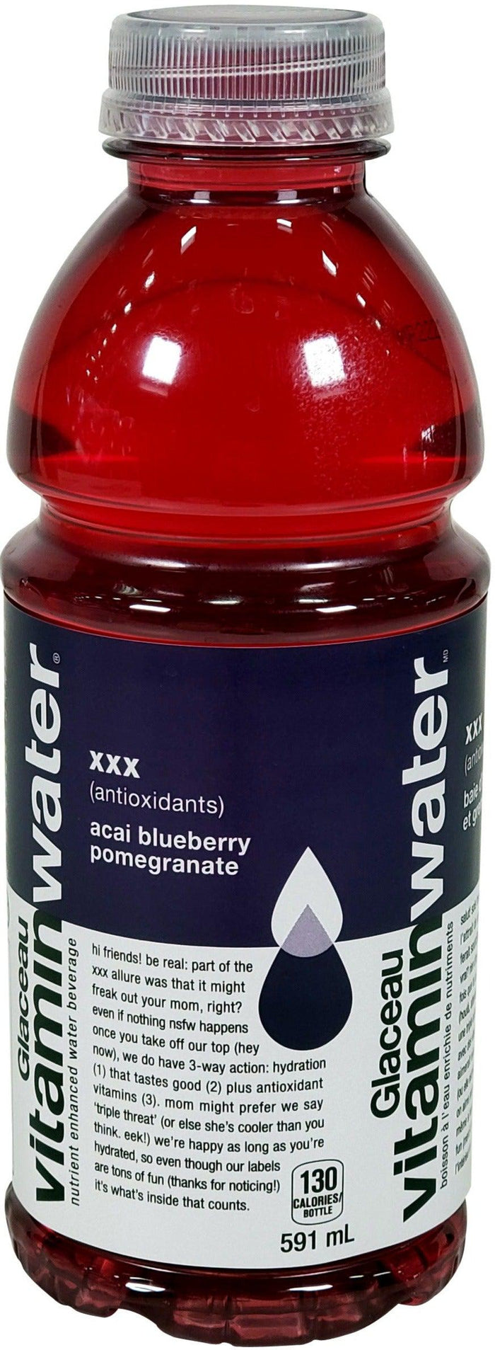 Glaceau - Vitamin Water - Mineral Water - Acai-Blueberry Bottles