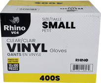 Rhino - VC4 - Clear Vinyl Gloves - Small - 400S Rhino - VC4 - Clear Vinyl Gloves - Small - 400S