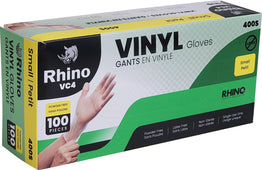 Rhino - VC4 - Clear Vinyl Gloves - Small - 400S Rhino - VC4 - Clear Vinyl Gloves - Small - 400S