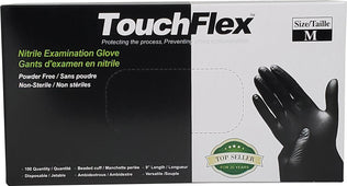 Touch Flex - Gloves - Nitrile - PF - Black - Medium Touch Flex - Gloves - Nitrile - PF - Black - Medium