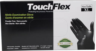 Touch Flex - Nitrile Gloves Exam - Black - X-Large Touch Flex - Nitrile Gloves Exam - Black - X-Large