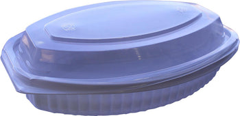 CLR - Value+ - 16WC - Oval Container - 15oz - White w/Clear Lid CLR - Value+ - 16WC - Oval Container - 15oz - White w/Clear Lid