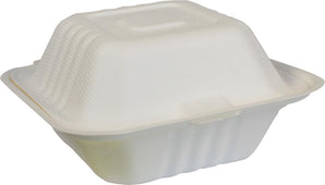 Eco-Craze - 6x6 Bagasse Clamshell Container Eco-Craze - 6x6 Bagasse Clamshell Container