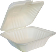 Eco-Craze - 6x6 Bagasse Clamshell Container Eco-Craze - 6x6 Bagasse Clamshell Container