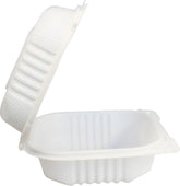 Eco-Craze - MFPP Clamshell Container - 5x5 - 1 Comp. - White Eco-Craze - MFPP Clamshell Container - 5x5 - 1 Comp. - White