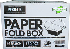 Eco-Craze - #4 Black Paper Fold Box - PFB04-B Eco-Craze - #4 Black Paper Fold Box - PFB04-B