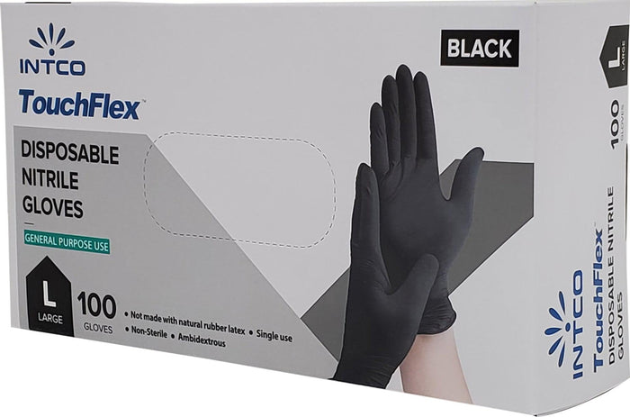 TouchFlex Disposable Nitrile Gloves - Large, Black