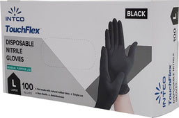 TouchFlex Disposable Nitrile Gloves - Large, Black TouchFlex Disposable Nitrile Gloves - Large, Black