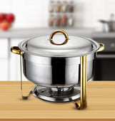 Kesgi - Chafing Dish Round 8L- Gold Legs/Handle - LS-REG831 Kesgi - Chafing Dish Round 8L- Gold Legs/Handle - LS-REG831