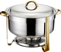 Kesgi - Chafing Dish Round 8L- Gold Legs/Handle - LS-REG831 Kesgi - Chafing Dish Round 8L- Gold Legs/Handle - LS-REG831