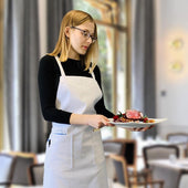 Kesgi - Apron - Full Body - White - 3 Pockets - AP001WH Kesgi - Apron - Full Body - White - 3 Pockets - AP001WH