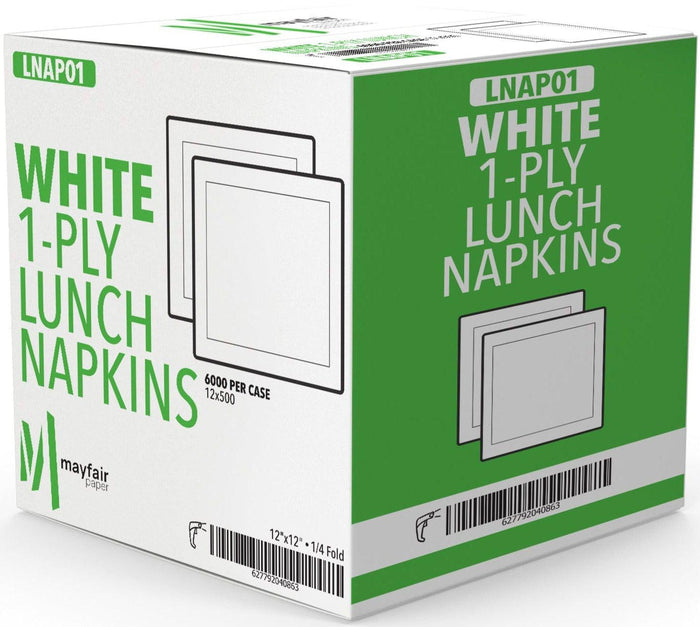 Mayfair - 1 Ply Lunch Napkins 1/4 Fold - White - LNAP01
