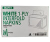Mayfair - 1 ply Interfold Napkins 1/4 Fold - White - INAP01