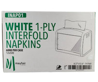 Mayfair - 1 ply Interfold Napkins 1/4 Fold - White - INAP01 Mayfair - 1 ply Interfold Napkins 1/4 Fold - White - INAP01