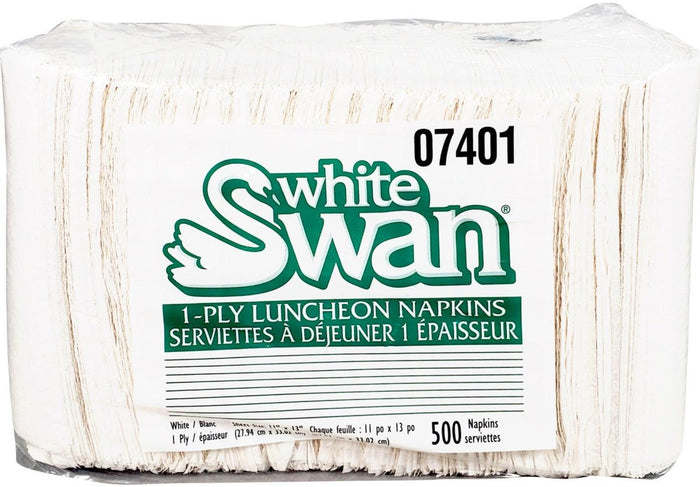 White Swan/Suave - Lunch Napkins -1 Ply - White