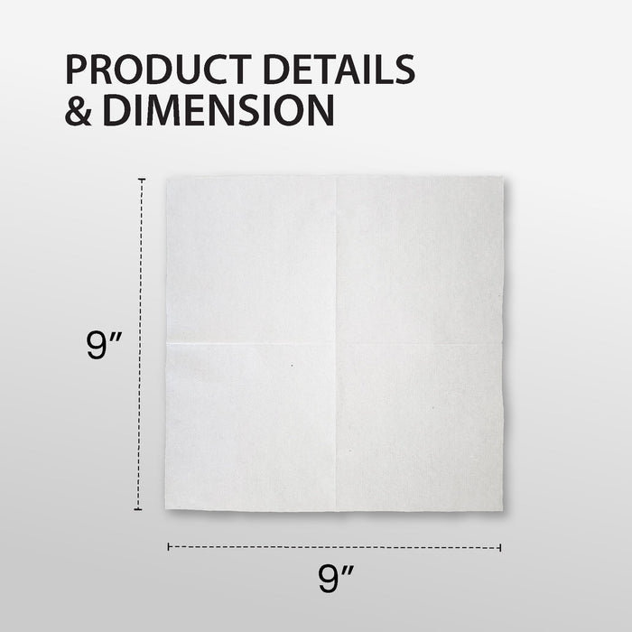 Mayfair - 1 Ply Cocktail Napkins 1/4 Fold - White - CNAP01