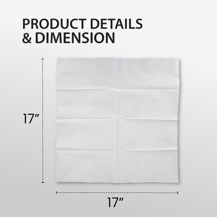 Mayfair - 3 ply Dinner Napkins 1/8 Fold - White - DNAP03