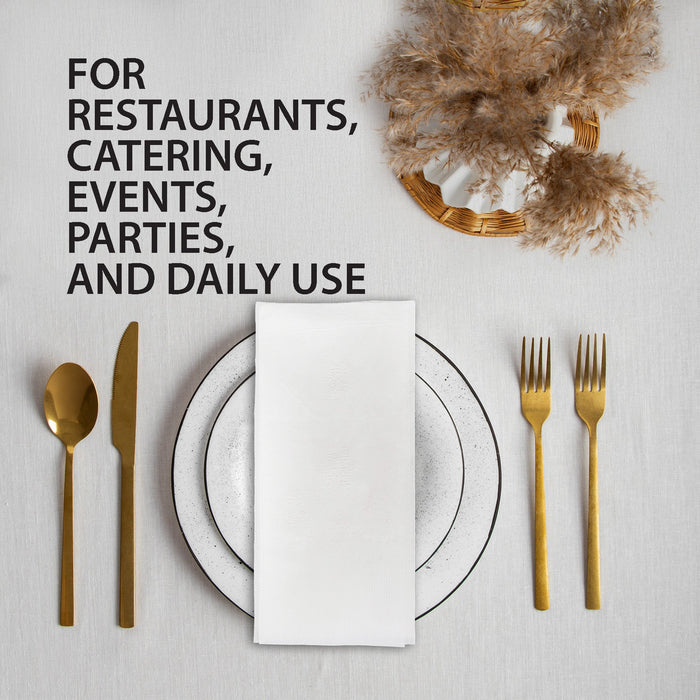 Mayfair - 3 ply Dinner Napkins 1/8 Fold - White - DNAP03