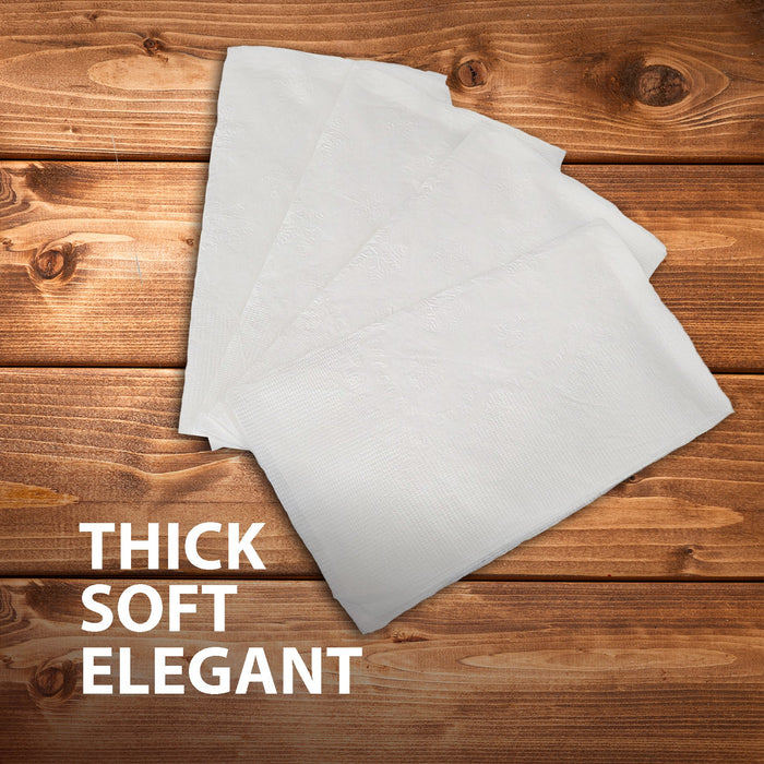 Mayfair - 3 ply Dinner Napkins 1/8 Fold - White - DNAP03