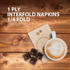 Mayfair - 1 ply Interfold Napkins 1/4 Fold - Kraft - INAP01K