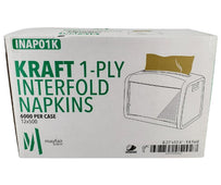 Mayfair - 1 ply Interfold Napkins 1/4 Fold - Kraft - INAP01K Mayfair - 1 ply Interfold Napkins 1/4 Fold - Kraft - INAP01K