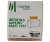 Mayfair - 1 ply Interfold Napkins 1/4 Fold - Kraft - INAP01K