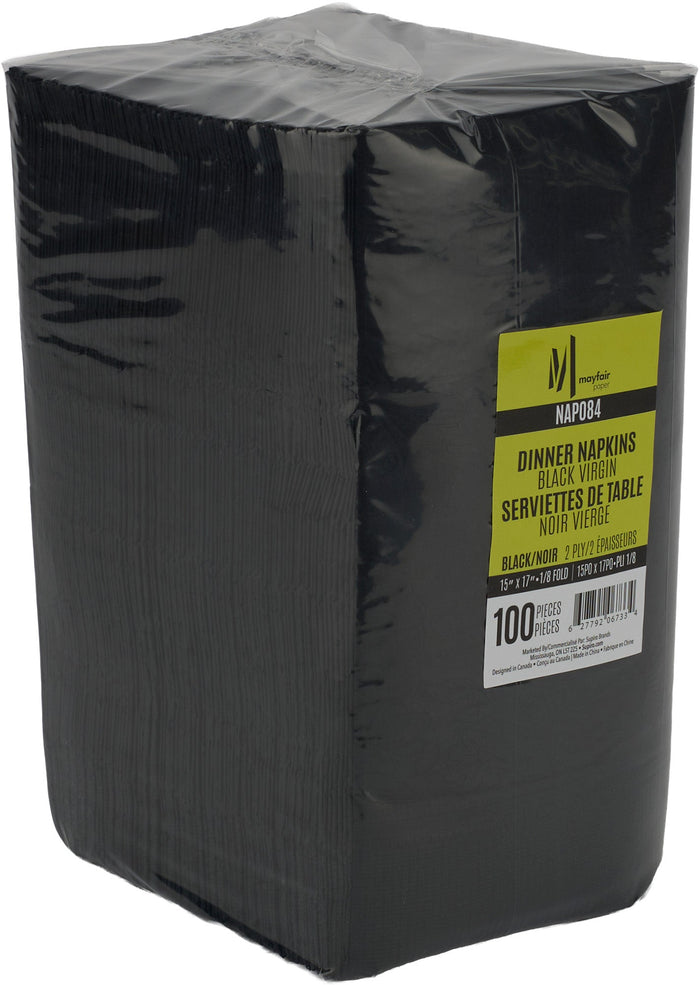 Mayfair - 2 Ply Dinner NaPKIN 1/8 Fold - Black