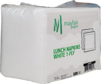 Mayfair - 1 Ply Lunch Napkins 1/4 Fold - White - LNAP01 Mayfair - 1 Ply Lunch Napkins 1/4 Fold - White - LNAP01