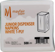 Mayfair - 1 Ply Junior Dispenser Napkins 1/6 Fold - White - JDN01 Mayfair - 1 Ply Junior Dispenser Napkins 1/6 Fold - White - JDN01