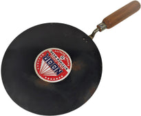 XC - Noor - Iron Tava 12” - Flat w/Wooden Handle XC - Noor - Iron Tava 12” - Flat w/Wooden Handle