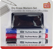 Dry Erase Marker Set (Red/Blue/Black/Eraser) Dry Erase Marker Set (Red/Blue/Black/Eraser)