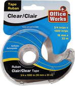 Office Works - Clear Tape w/Dispenser Office Works - Clear Tape w/Dispenser