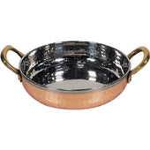 Fry Pan SS Hammered 450Ml (Copper Plated) No.3 With 2 Gold Handles, 15cm Fry Pan SS Hammered 450Ml (Copper Plated) No.3 With 2 Gold Handles, 15cm