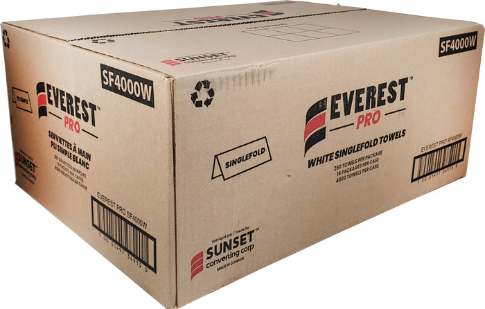 Everest Pro Single-Fold Paper Hand Towels - White