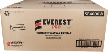 Everest Pro - Paper Hand Towel - Single Fold - White - SF4000W Everest Pro - Paper Hand Towel - Single Fold - White - SF4000W