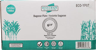 Eco-Craze - Bagasse Plate - 6.75 Eco-Craze - Bagasse Plate - 6.75