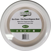 Eco-Craze - 12oz Round Bagasse Bowl - Retail Pack Eco-Craze - 12oz Round Bagasse Bowl - Retail Pack