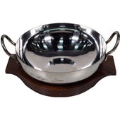 CLR - Pro-Kitchen - Karahi Steel & Wood Base - 1 Kg CLR - Pro-Kitchen - Karahi Steel & Wood Base - 1 Kg