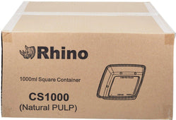 Eco-Craze/Rhino - 1000ml Square Natural Pulp Box - CS1000 Eco-Craze/Rhino - 1000ml Square Natural Pulp Box - CS1000