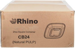 Rhino - 24oz Square Natural Pulp Box - CB24 Rhino - 24oz Square Natural Pulp Box - CB24