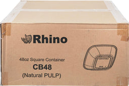 Rhino - 48oz Square Natural Pulp Box - CB48 Rhino - 48oz Square Natural Pulp Box - CB48