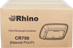 Eco-Craze/Rhino - 750ml Rectangle Natural Pulp Box - CR750 Eco-Craze/Rhino - 750ml Rectangle Natural Pulp Box - CR750