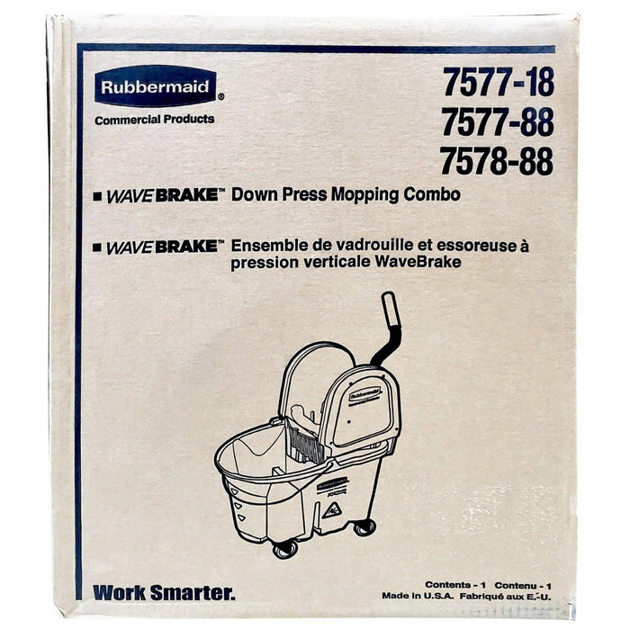 Rubbermaid - Wavebreak - 35qt Down Press Mop Bucket Wringer - Ru7577