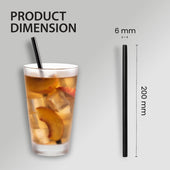 Value+ - 8'' - Black Plastic Straw - 6 mm Value+ - 8'' - Black Plastic Straw - 6 mm