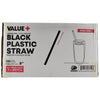Value+ - 8'' - Black Plastic Straw - 6 mm
