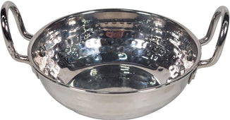 Karahi SS Hammered 350Ml S/W No.1 With SS Wire Handle Rivetted, 13cm Karahi SS Hammered 350Ml S/W No.1 With SS Wire Handle Rivetted, 13cm