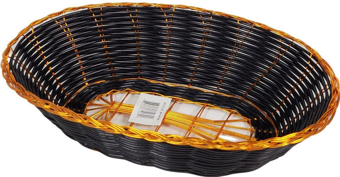 Magnum Oval Bread Basket Black & Gold