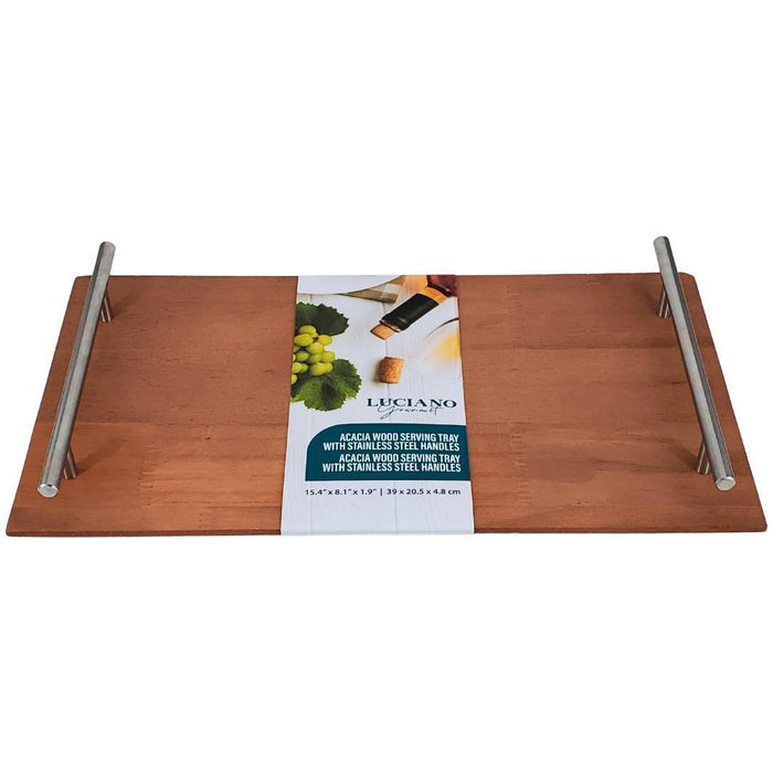 LeGourmet - Acacia Wood Serving Tray w/ Handle, 15.25x8.25