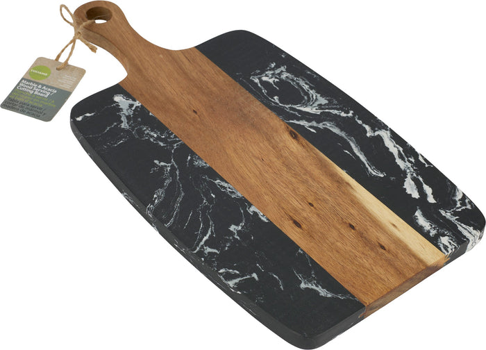L.Gourmet Acacia Wood+Marble Board - 13.75